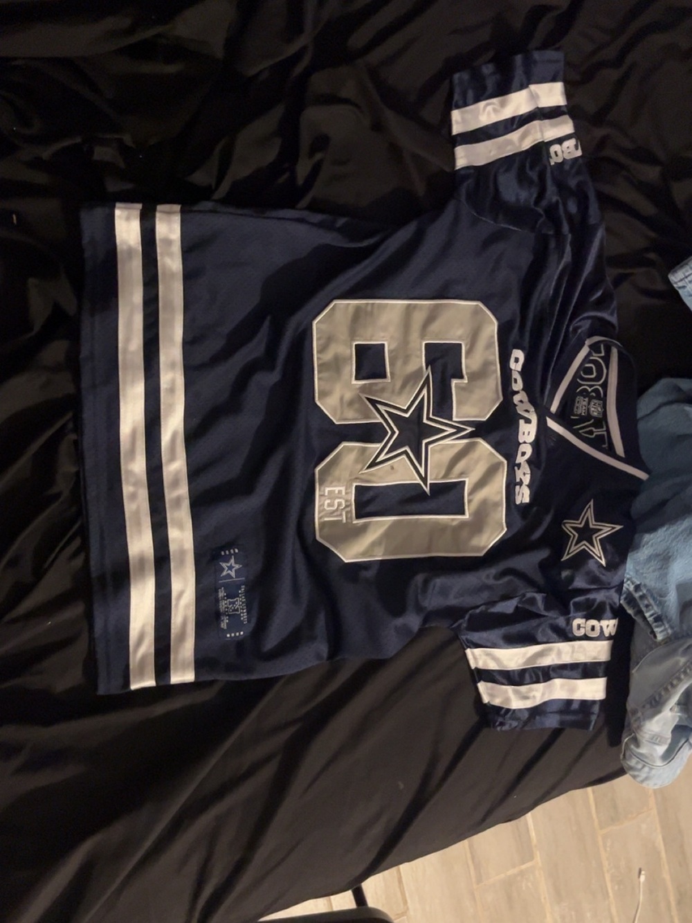 NFL Dallas Cowboys Navy Blue Jersey with Silver and White Accents